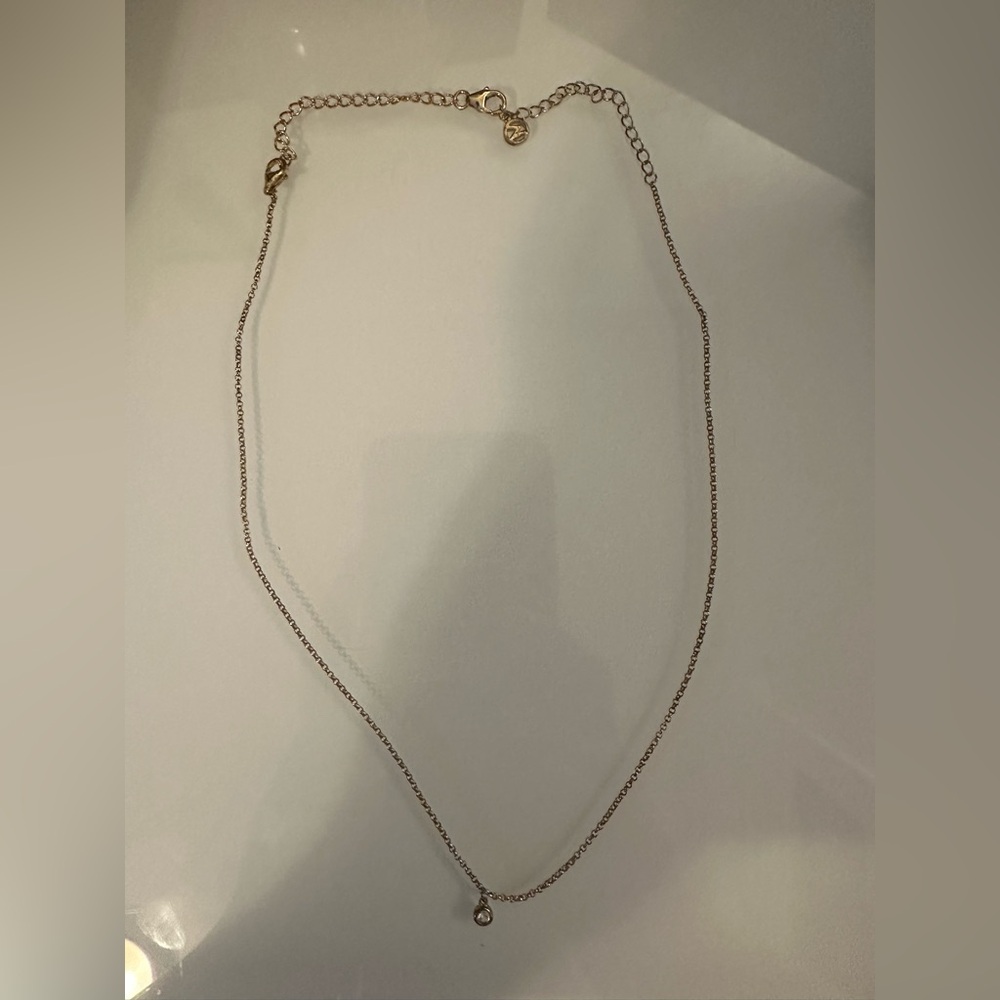 Mejuri micro diamond gold necklace